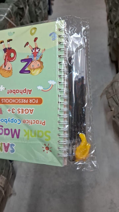 Sank Magic Practice Copybook Set (4 Books + Pen + Grip + 10 Refills)